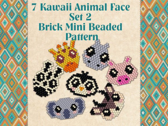 7 Kawaii Animal Face Set 2: Charming Beadwork Patterns for Every Crafter
