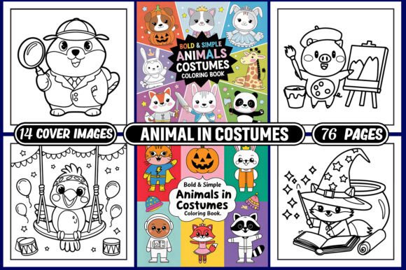 75+ Easy Animal in Costumes Coloring: A Playful Asset for Creative Projects