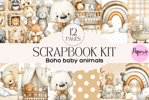 Boho Baby Animal Scrapbook Kit: Create Whimsical Projects