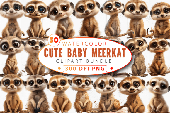 Charming Baby Meerkat Clipart for Nursery Projects