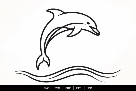 Dolphin Jumping over Waves SVG: A Dynamic Design Asset