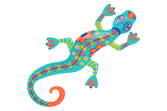 Lizard with Ornate Folk Pattern: A Designer's Asset Guide