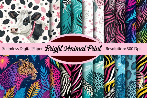 Wild and Vibrant: Using Bright Animal Print Digital Paper